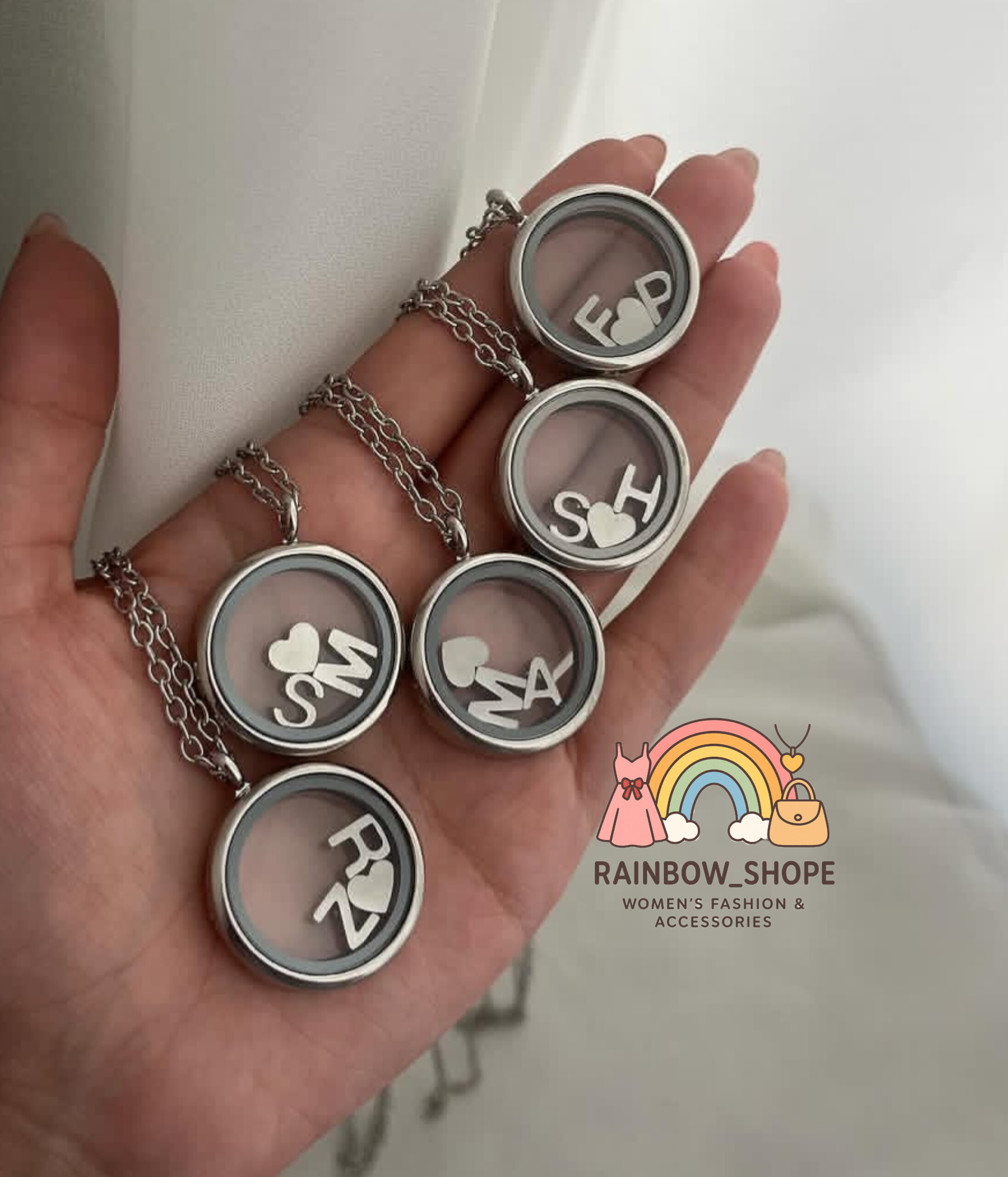 گردنبند لاکت شیشه‌ای
